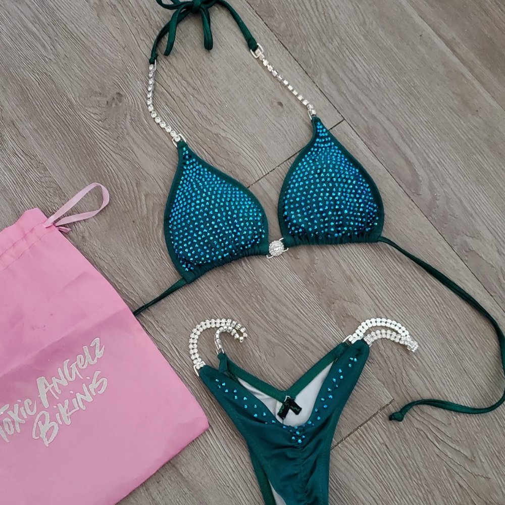 Toxic Angelz Competition Suit Wellness Green NPC IFBB Pro